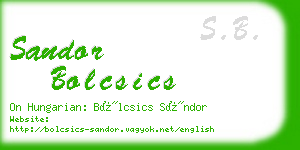 sandor bolcsics business card